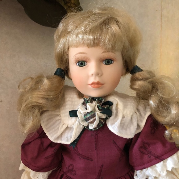 Cracker Barrel Porcelain Doll 18” H - Picture 3 of 5